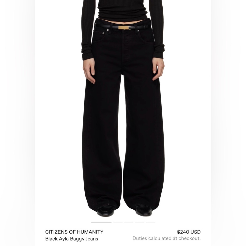 Citizens of Humanity Black Ayla Baggy Jeans Size 28 NWT $238